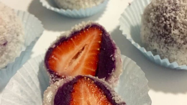 草莓紫薯大幅的做法