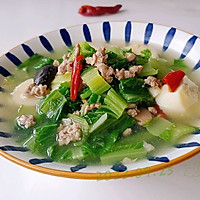 白菜豆腐肉菇汤的做法图解6