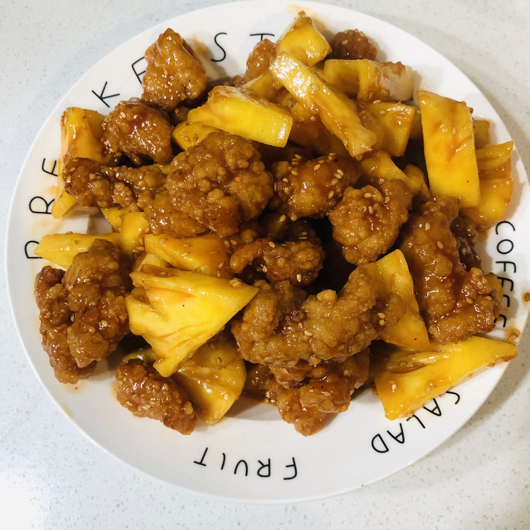 菠萝鸡米花的做法