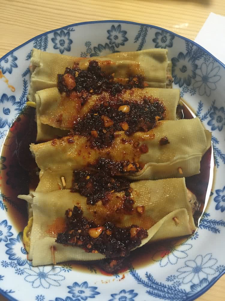 豆皮虾卷
