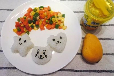 时蔬彩虹动物饭团