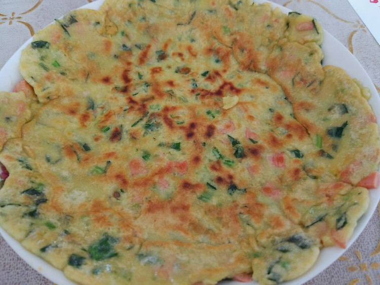 火腿鸡蛋菜饼的做法
