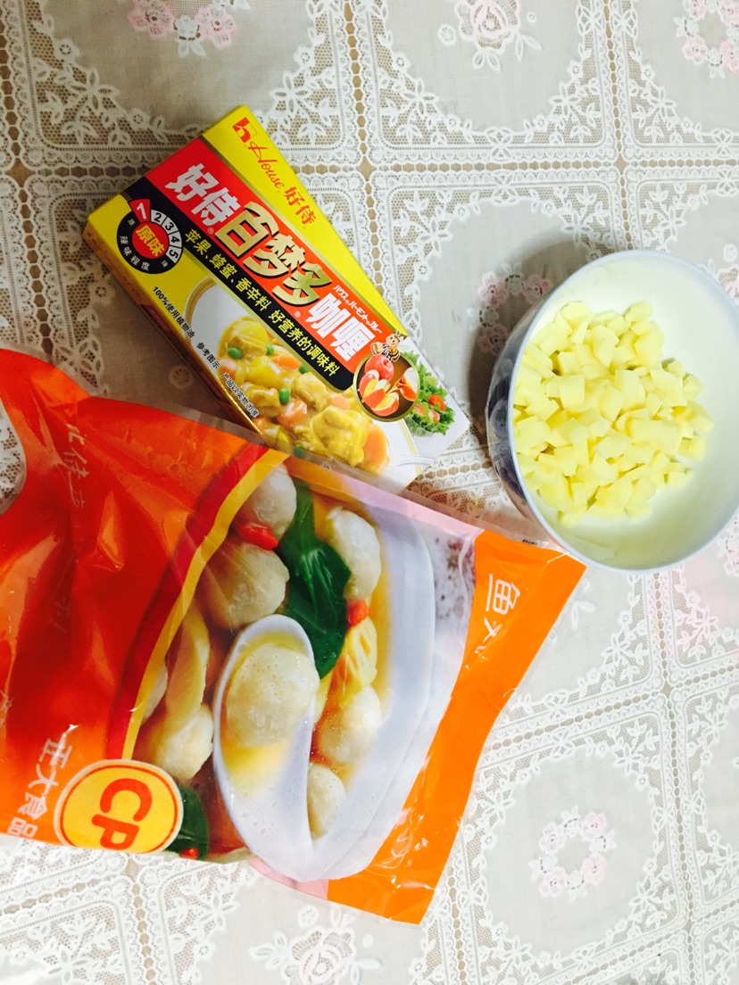 咖喱鱼丸饭的做法图解3