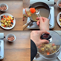 #做道懒人菜，轻松享假期#日式土豆炖牛肉&口蘑荷兰豆的做法图解5