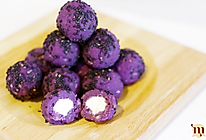 免烤版紫薯芝麻奶球 的做法