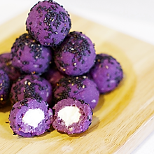 免烤版紫薯芝麻奶球 