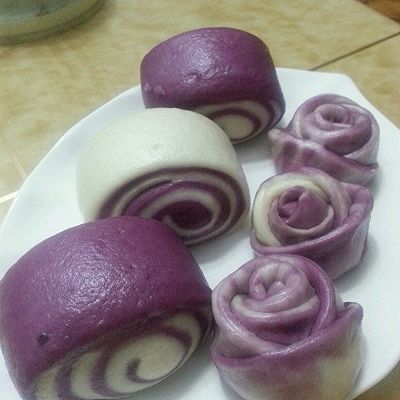 紫色的诱惑……紫薯花卷