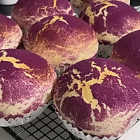 #爱好组-高筋#奶香紫薯蘑菇云面包的做法图解20