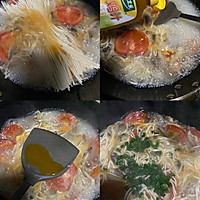 家常版鸡汁平菇肉丝番茄汤面#太太乐鲜鸡汁芝麻香油#的做法图解3