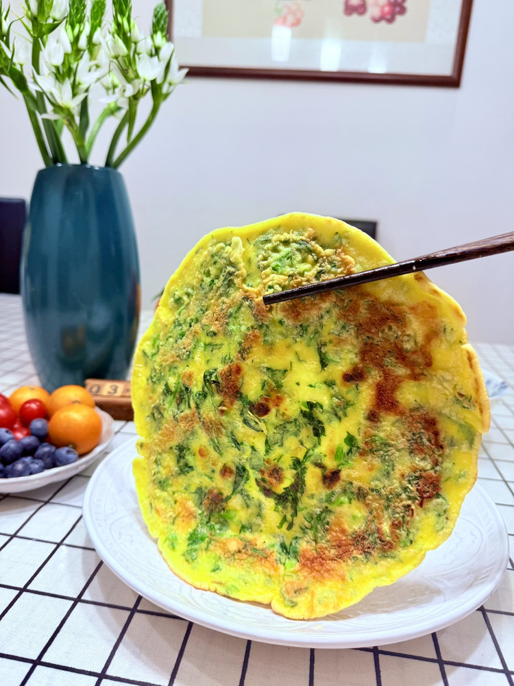 春日寻鲜～荠菜鲜饼的做法