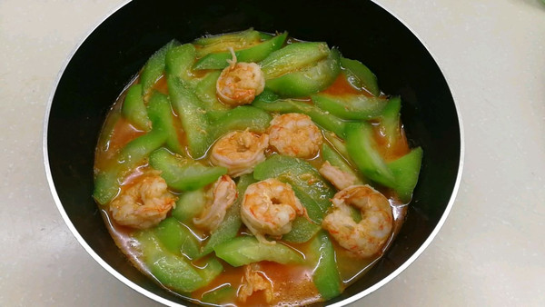 夏日开胃快手菜鲜虾煮丝瓜