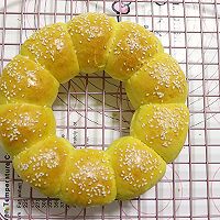 【新手面包】南瓜花环面包，无需整形也可以美美哒的做法图解12