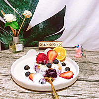 #换着花样吃早餐#爱心酸奶燕麦紫薯泥的做法图解11