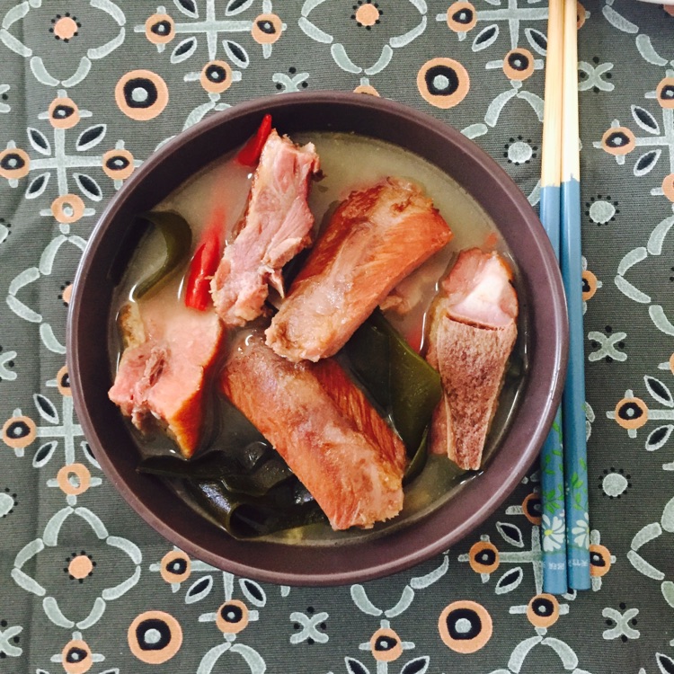 土家腊肉\腊排炖海带  家乡的味道的做法图解3