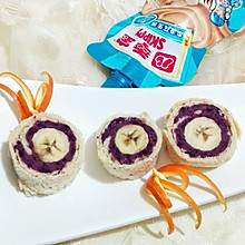香蕉紫薯糕#挤出大趣味，及时享美味#