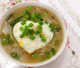 香菇油菜爱心莜面的做法