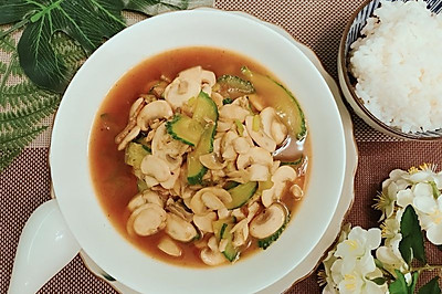 快手下饭菜之肉片炒口蘑