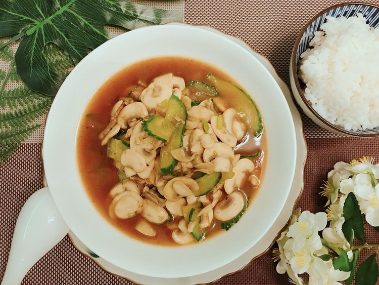 快手下饭菜之肉片炒口蘑的做法