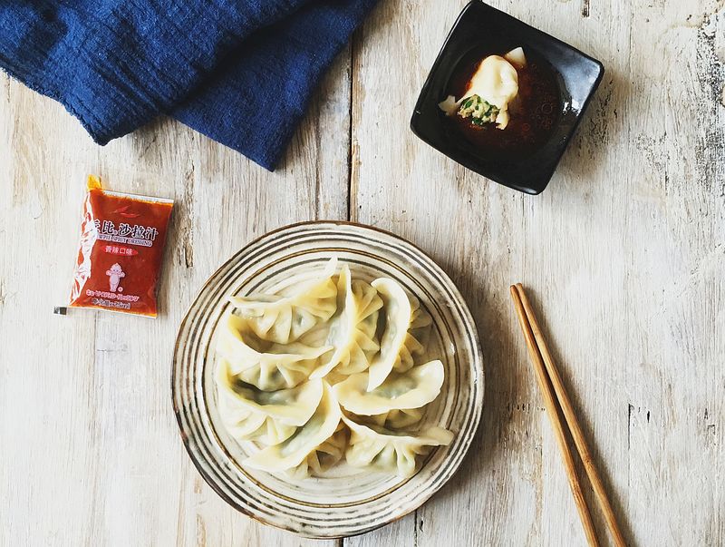 Spicy Chinese chives dumplings