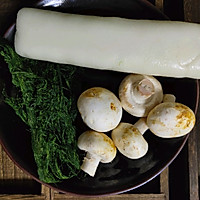 #今天吃什么#年糕新吃法之蘑菇苔条年糕的做法图解1