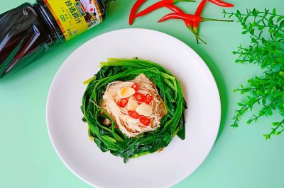 捞汁菠菜金针菇
