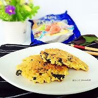 【香脆紫苏鲜虾鱼板面饼】#小虾创意料理#的做法图解7