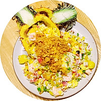 海鲜菠萝炒饭的做法图解4