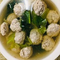 夏日清新，豆腐丸子青菜汤的做法图解9