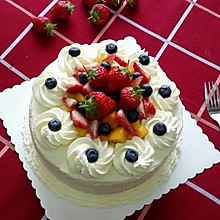 水果奶油裱花蛋糕(八寸超详细版）#豆果5周年#