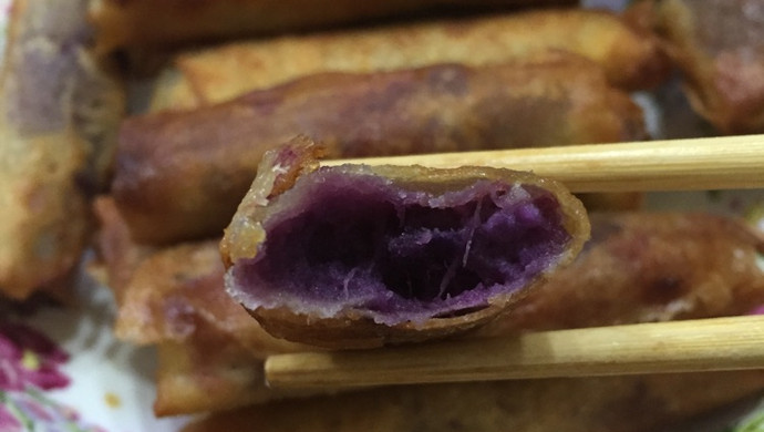 奶香紫薯春卷