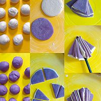 治愈系面食～紫薯双色贝壳花卷的做法图解3