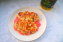 #白色情人节限定美味#芝士鸡排佐草莓奶酪酱的做法