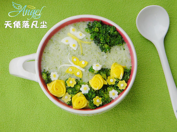 蝶舞花香鸡肉蔬菜粥