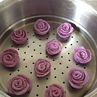 玫瑰花形紫薯馒头的做法图解6