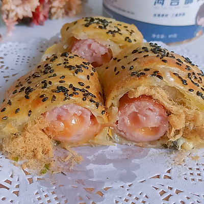 芝士肉松手抓饼