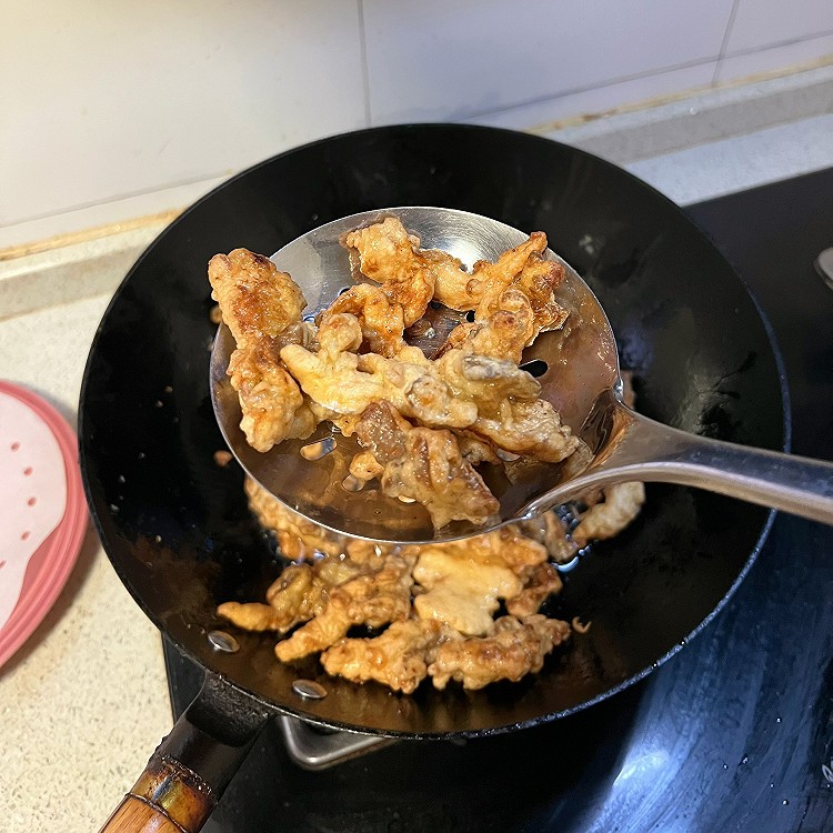炸平菇的做法