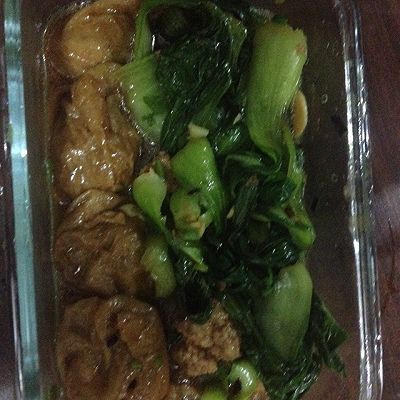 塞肉油面筋炒油菜