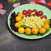 #春季食材大比拼#水果蔬菜紫薯拼盘的做法图解4