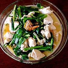 汤菜：韭菜海米咕嘟豆腐