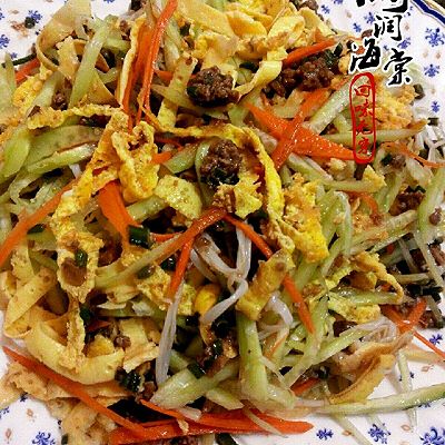 肉酱拌金银丝