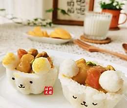 小熊米饭杯子咖喱饭的做法