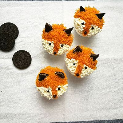 Fox cupcake--薯泥玩转裱花