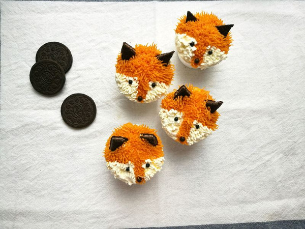 Fox cupcake--薯泥玩转裱花
