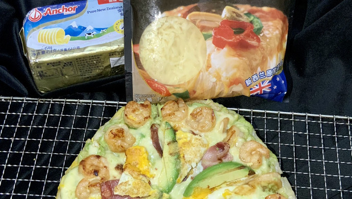 牛油果大虾披萨(电饼铛版)