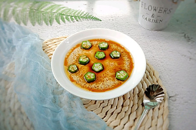 秋葵鸡蛋羹#在“家”打造ins风美食