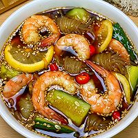夏日低卡餐、鲜香味美的捞汁虾仁的做法图解4