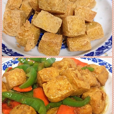 豆腐两吃：炸豆腐芝麻酱和糖醋溜豆腐