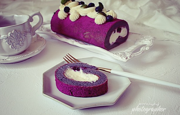蓝莓蛋糕卷