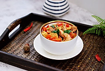 #带着美食去踏青#冻豆腐海虾炖番茄的做法