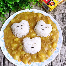 土豆牛肉咖喱饭团之幸福的一家#咖喱萌太奇#
